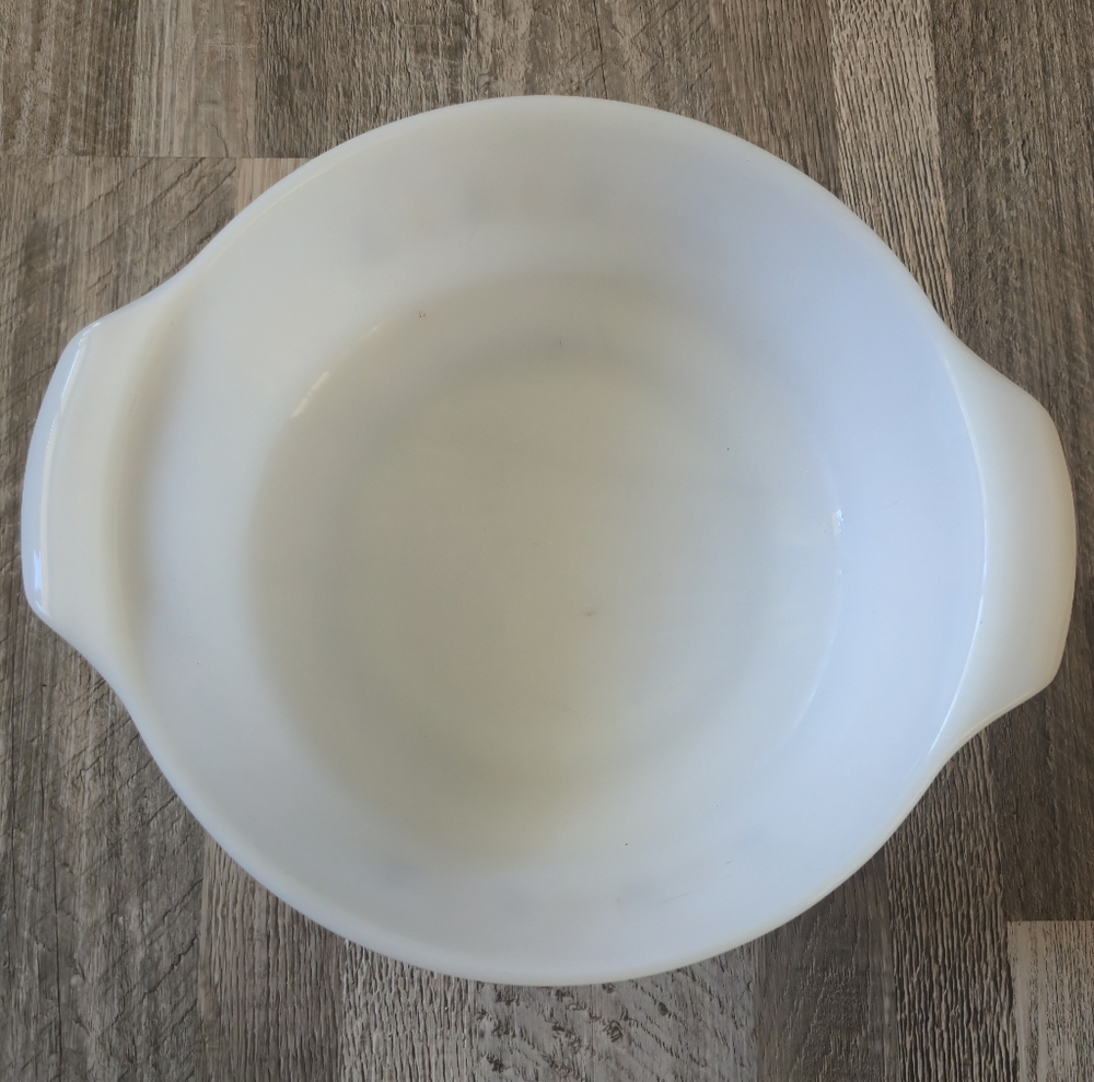 Fire King Candle Glow Casserole Bowl Anchor Hocking Blue Gold Atomic Starburst - Picture 4 of 7